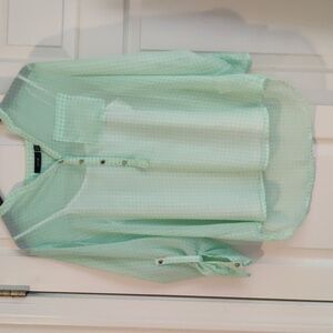 NWOT, Mint green white blouse APT. 9